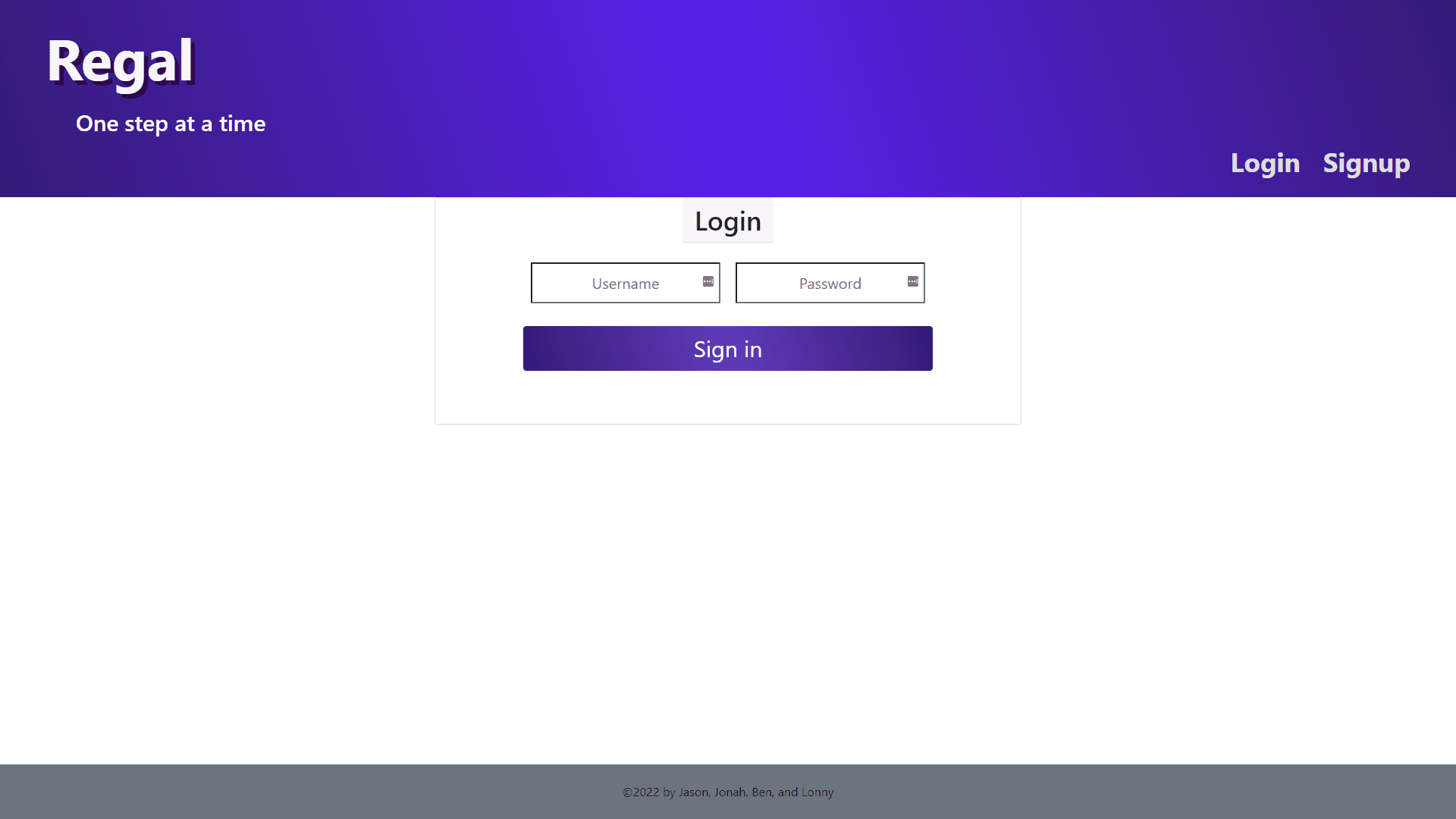 Regal landing page